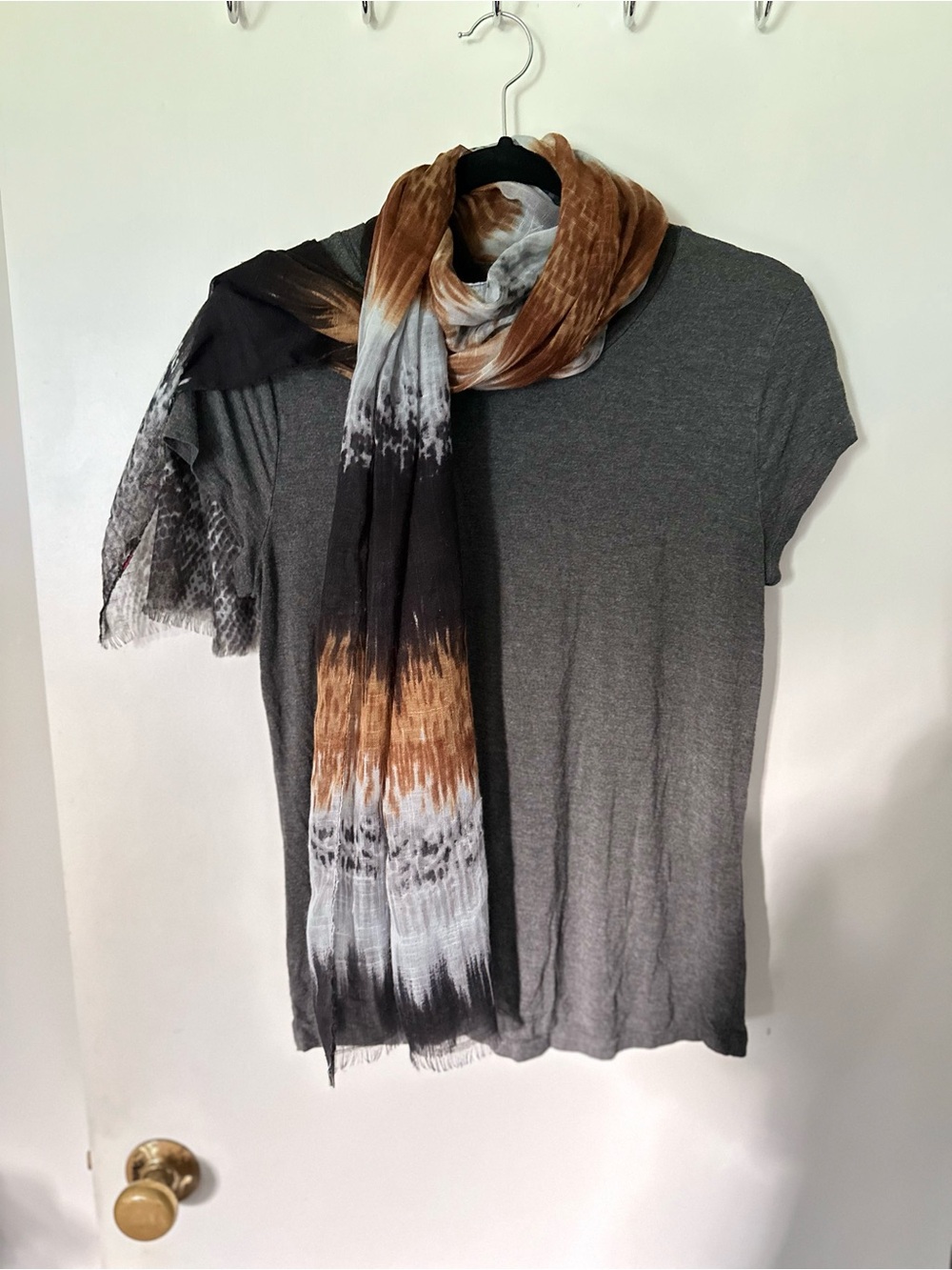 Echo Scarf Tie-Dye Animal Print — Black Brown Grey Lightweight
